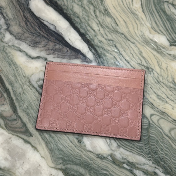 Gucci pink monogram card wallet - Picture 2 of 3